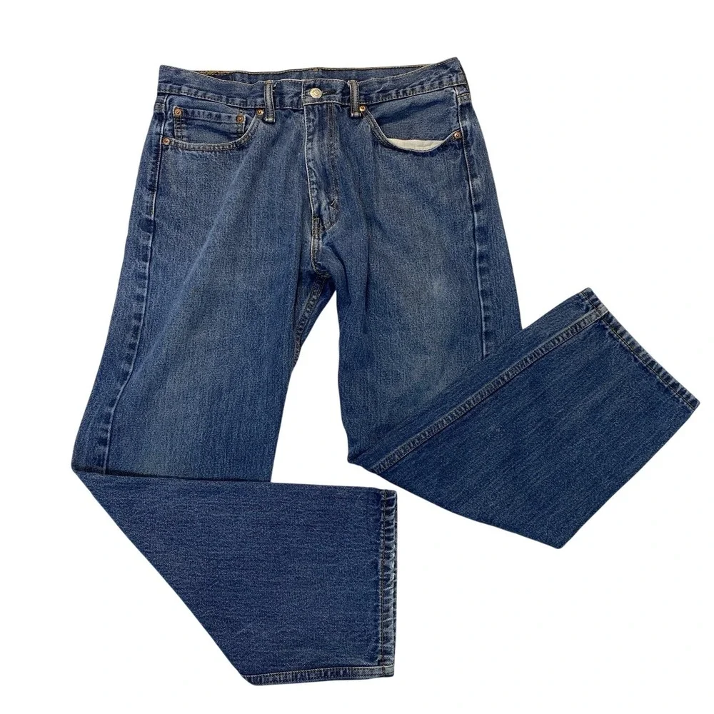Levis 505 Jeans Mens 36x30 Blue Regular Straight Denim Classic